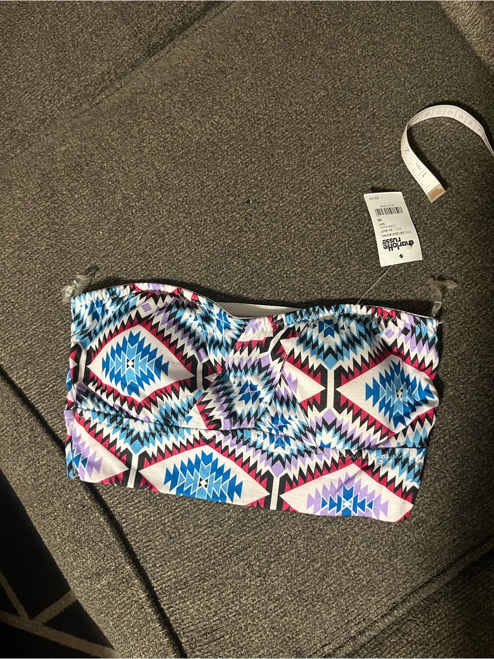 Charlotte Russe Blue & Purple Geometric Bandeau Top